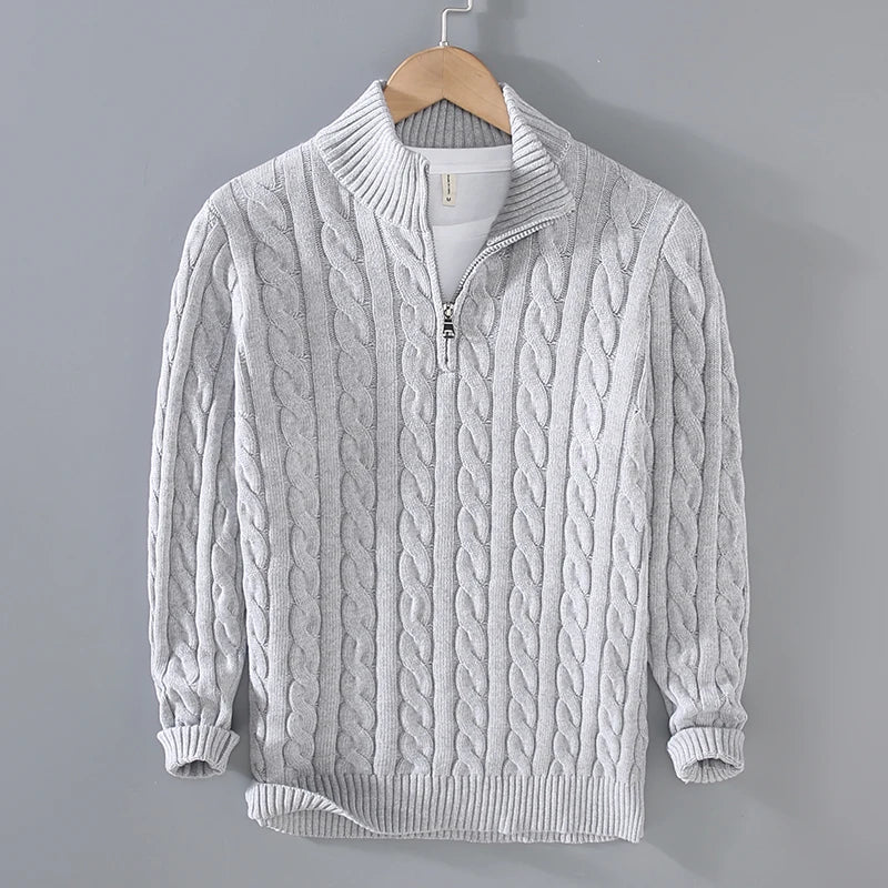 Oxford Cable-Knit Sweater