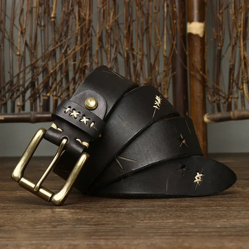 Commander Crosscut Leather Belt