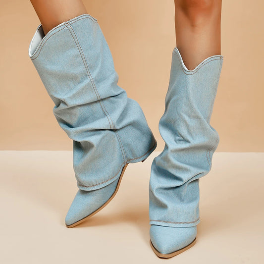 Denim Slouch Boot