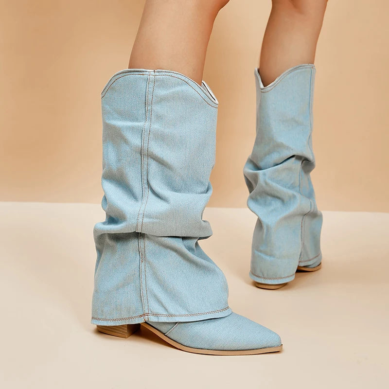 Denim Slouch Boot