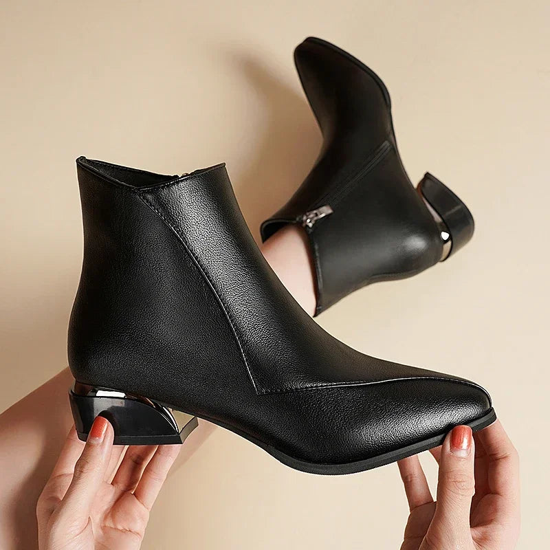 Grace Leather Ankle Bootie