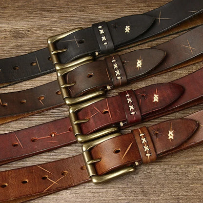 Commander Crosscut Leather Belt