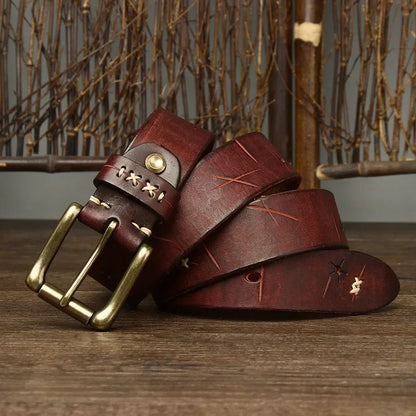 Commander Crosscut Leather Belt