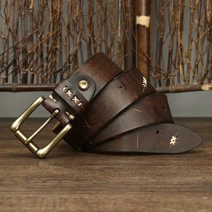 Commander Crosscut Leather Belt