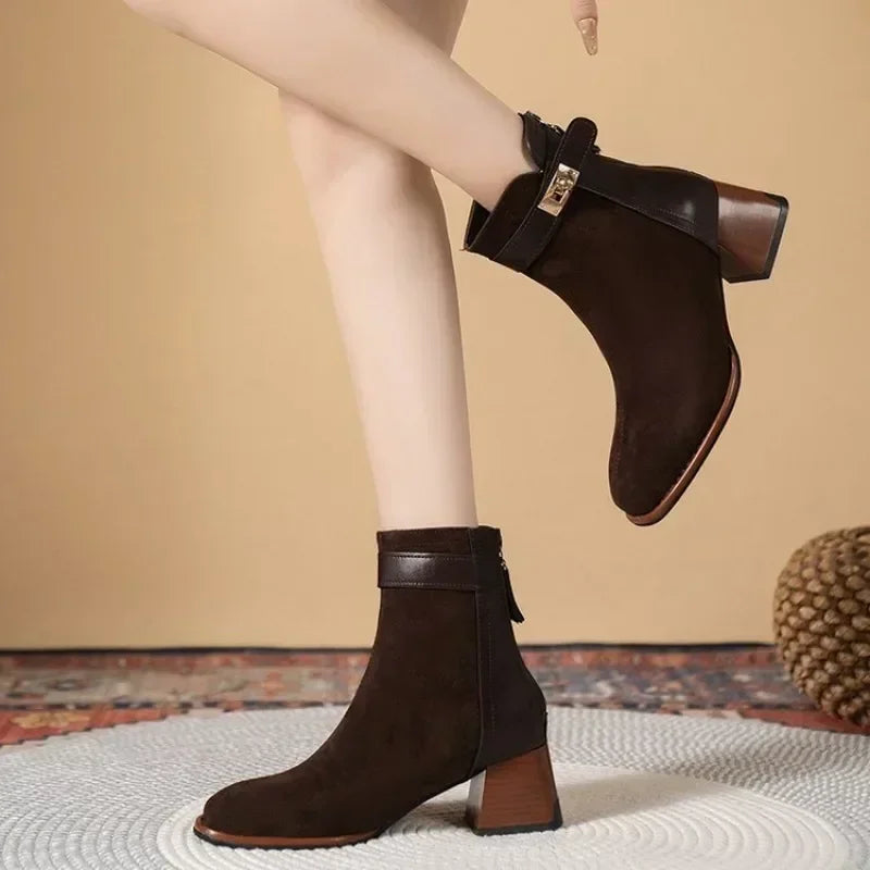 Fiora Suede-Leather Bootie