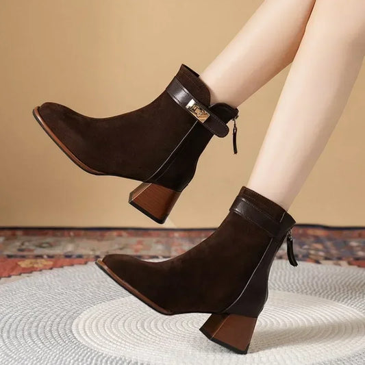 Fiora Suede-Leather Bootie