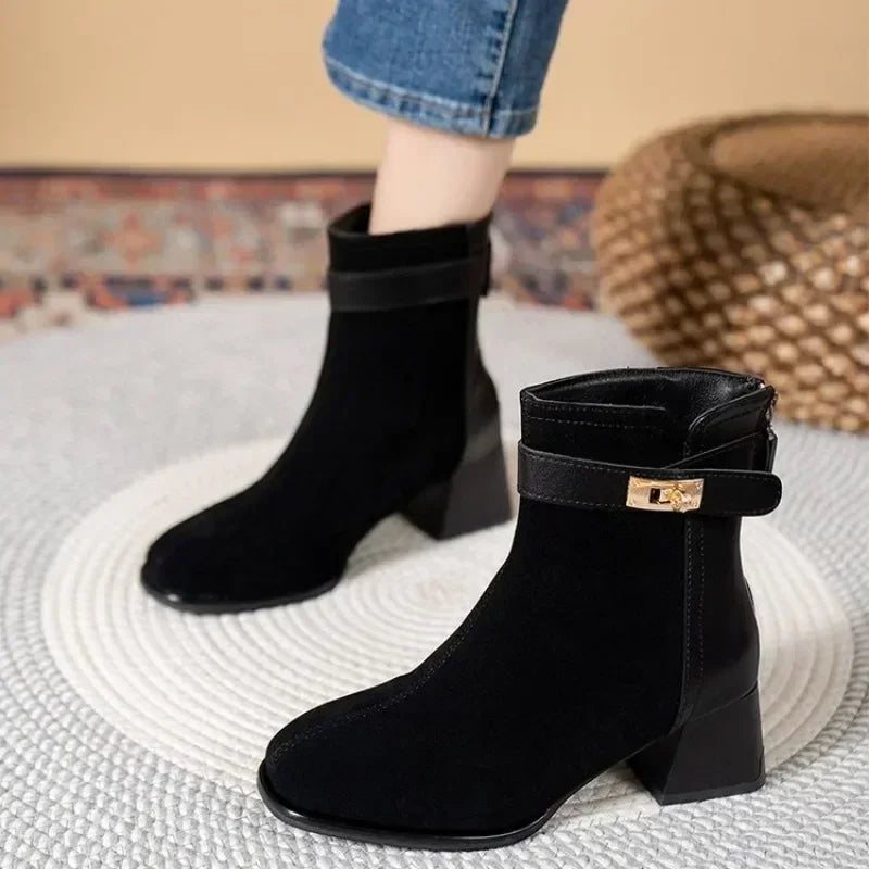 Fiora Suede-Leather Bootie